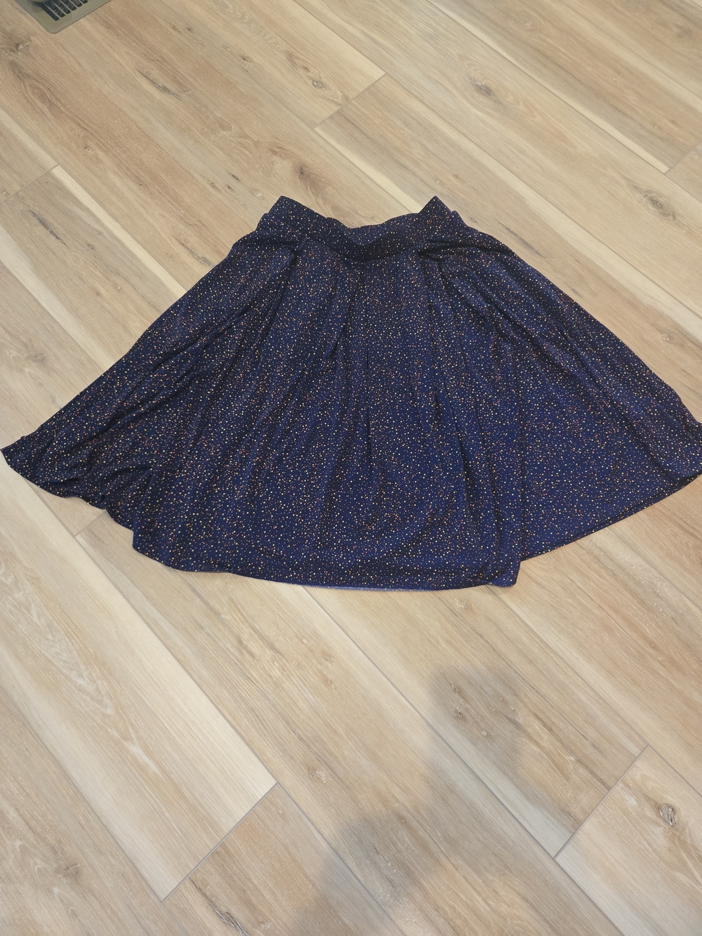 LuLaRoe Navy Skater Skirt with Multicolor Speckle